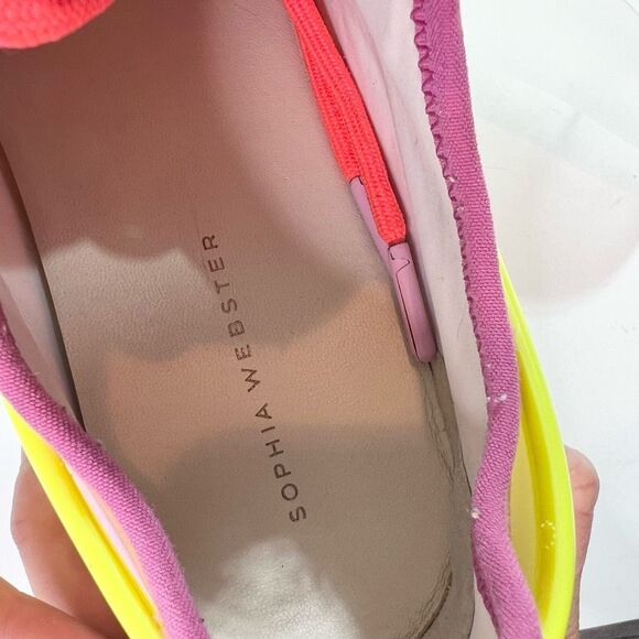 Sophia Webster Sneakers Womens 40 Multicolor Leather Trimmed Fly-by Low Top - Picture 11 of 12